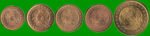 KAZAJISTAN SET DE CINCO MONEDAS 2, 5, 10, 20 Y 50 TIN, AÑO 1993, ESTADO NUEVAS.- - Imagen 2