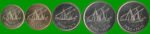 KUWAIT SET DE CINCO MONEDAS 5, 10, 20, 50 Y 100 FILS, AÑO 1962/ 2015, ESTADO NUEVAS.- - Imagen 2