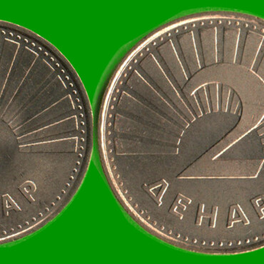 MACEDONIA SET DE CUATRO MONEDAS 50 DENI; Y 1, 2 Y 5 DINAR, AÑO 1993/ 2006, ESTADO NUEVAS.-