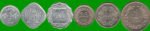 PAKISTAN SET DE SEIS MONEDAS 1, 5, 25, 50 PAISAS Y 1 RUPIA, AÑO 1979/ 1996, ESTADO NUEVAS.-