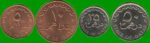 QATAR SET DE CUATRO MONEDAS 5, 10, 25 Y 50 DIRHAMR, AÑO 1973/ 1998, ESTADO NUEVAS.-