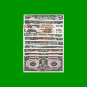 SET DE (11) BILLETES DE ECUADOR, PICK VARIOS, AÑO 1986/1999, ESTADO, SIN CIRCULAR.-
