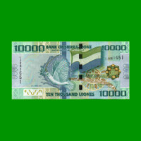 BILLETE DE SIERRA LEONA 10.000 LEONES, PICK 33a, AÑO 2010 ESTADO SIN CIRCULAR.-