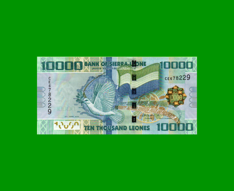 BILLETE DE SIERRA LEONA 10.000 LEONES, PICK 33, AÑO 2021, ESTADO SIN CIRCULAR.-