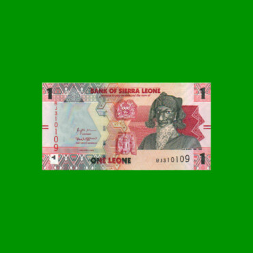 BILLETE DE SIERRA LEONA 1 LEON, PICK 34, AÑO 2022, ESTADO SIN CIRCULAR.-