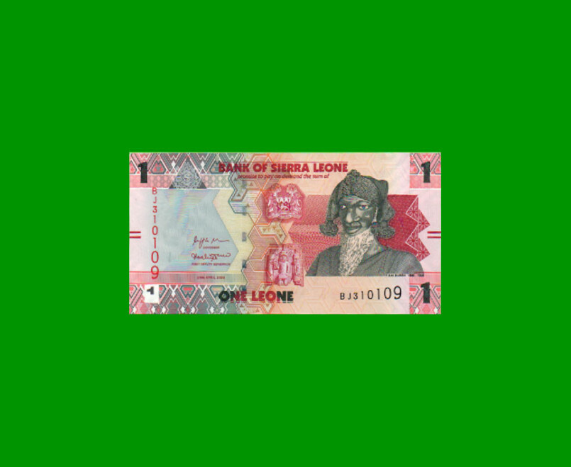 BILLETE DE SIERRA LEONA 1 LEON, PICK 34, AÑO 2022, ESTADO SIN CIRCULAR.-