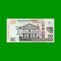 BILLETE DE SURINAM 50 DOLARES PICK 165b AÑO 2012 ESTADO SIN CIRCULAR.-