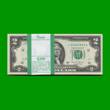 FAJO DE BILLETES DE ESTADOS UNIDOS 2 DOLARES, PICK 545, SERIES 2017 A, ESTADO SIN CIRCULAR.-