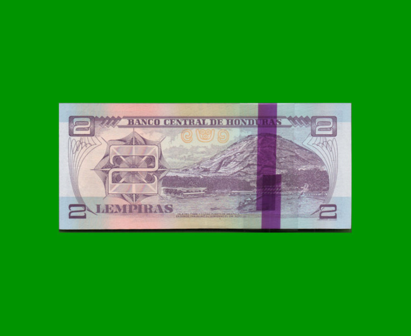 FAJO DE BILLETES DE HONDURAS 2 LEMPIRAS, PICK 97, AÑO 2014, ESTADO SIN CIRCULAR.- - Imagen 2