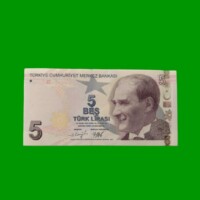 BILLETE DE TURQUIA 5 LIRAS, PICK 222f, AÑO 2009, ESTADO SIN CIRCULAR.-