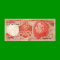 BILLETE DE URUGUAY $10.000, PICK 53c, AÑO 1974, SERIE C, ESTADO BUENO+ .