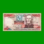 BILLETE DE URUGUAY $5,00 PICK 73A, AÑO 1997, SERIE A, ESTADO MUY BUENO.