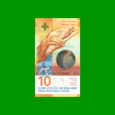 BILLETE DE SUIZA HIBRIDO, 10 FRANCOS, PICK 75a, ESTADO SIN CIRCULAR.-