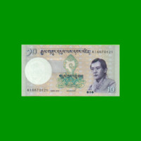 BILLETE DE BHUTAN 10 NGULTRUM, PICK 29b, ESTADO SIN CIRCULAR.-