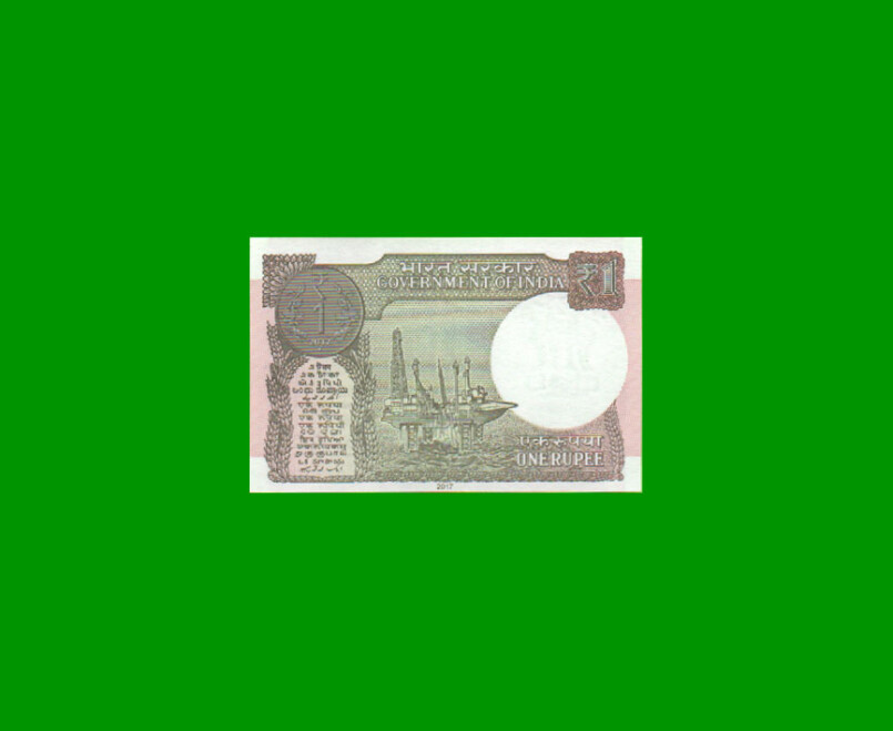 BILLETE DE INDIA 1 RUPIA, PICK NEW, AÑO 2017 ESTADO SIN CIRCULAR.- - Imagen 2