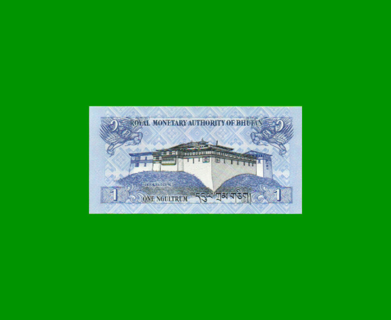 BILLETE DE BHUTAN 1 NGULTRUM, PICK 27a, AÑO 2006, ESTADO SIN CIRCULAR.- - Imagen 2