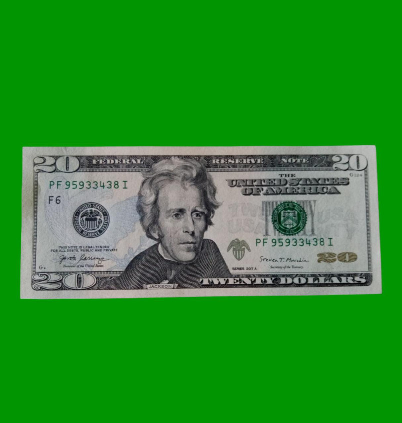 BILLETE DE EEUU 20,00 DOLARES, SELLO VERDE, PICK 546, ESTADO SIN CIRCULAR.-