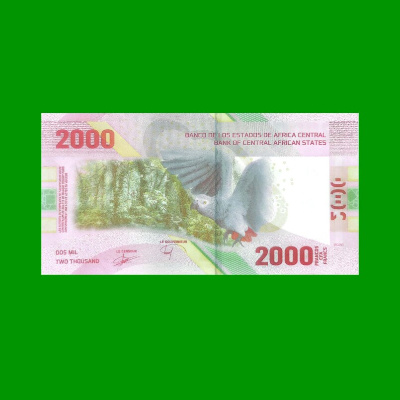 BILLETE DE AFRICA CENTRAL, 2000 FRANCOS, PICK 702, ESTADO SIN CIRCULAR.- - Imagen 2