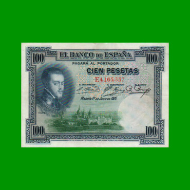 BILLETE DE ESPAÑA 100 PESETAS, PICK 69c, AÑO 1936, ESTADO MUY BUENO+ .-