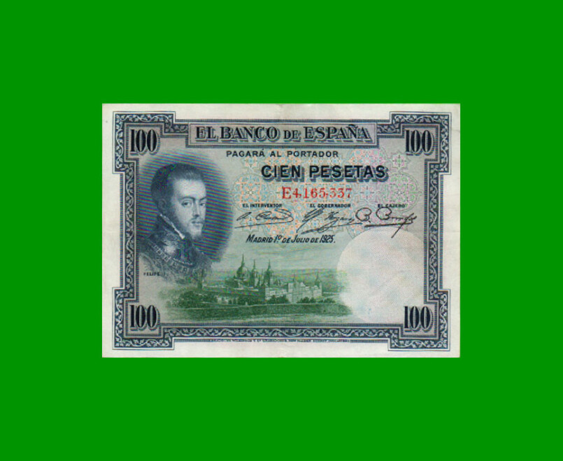 BILLETE DE ESPAÑA 100 PESETAS, PICK 69c, AÑO 1936, ESTADO MUY BUENO+ .-