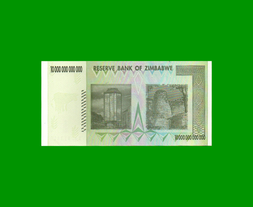 BILLETE DE ZIMBABWE 10 TRILLONES DE DOLARES, PICK 88, ESTADO SIN CIRCULAR.- - Imagen 2