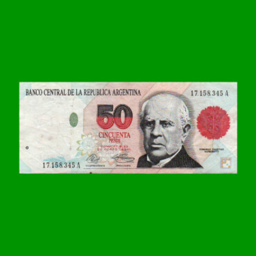 PESOS CONVERTIBLES 1er DISEÑO $50,00, BOT 3062, AÑO 1992, ESTADO MUY BUEN0.-