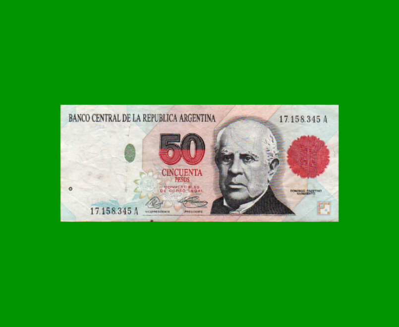 PESOS CONVERTIBLES 1er DISEÑO $50,00, BOT 3062, AÑO 1992, ESTADO MUY BUEN0.-