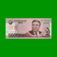 BILLETE DE COREA DEL NORTE 5.000 WON SPECIMEN, PICK 66s, ESTADO SIN CIRCULAR.-