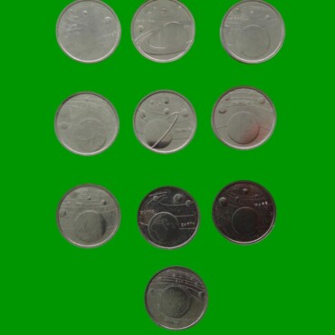 SET DE 10 MONEDAS DE TURQUIA 1 KURUS, SISTEMA PLANETARIO, AÑO 2022, ESTADO NUEVAS.-