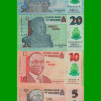 SET DE (4), BILLETES NIGERIA,POLIMEROS 5,10,20 Y 50 NAIRAS AÑO 2018/2021, ESTADO SIN CIRCULAR .-