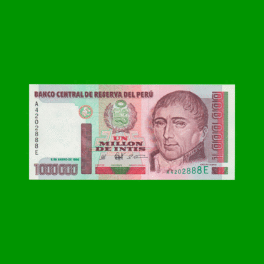 BILLETE DE PERU 1.000.000 INTIS, PICK 148, AÑO 1990, ESTADO SIN CIRCULAR.-