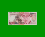 BILLETE DE BRASIL 500.000 CRUZEIROS RESELLADO 500 CRUZEIROS REALES, PICK 239b, AÑO 1993, ESTADO SIN CIRCULAR.-