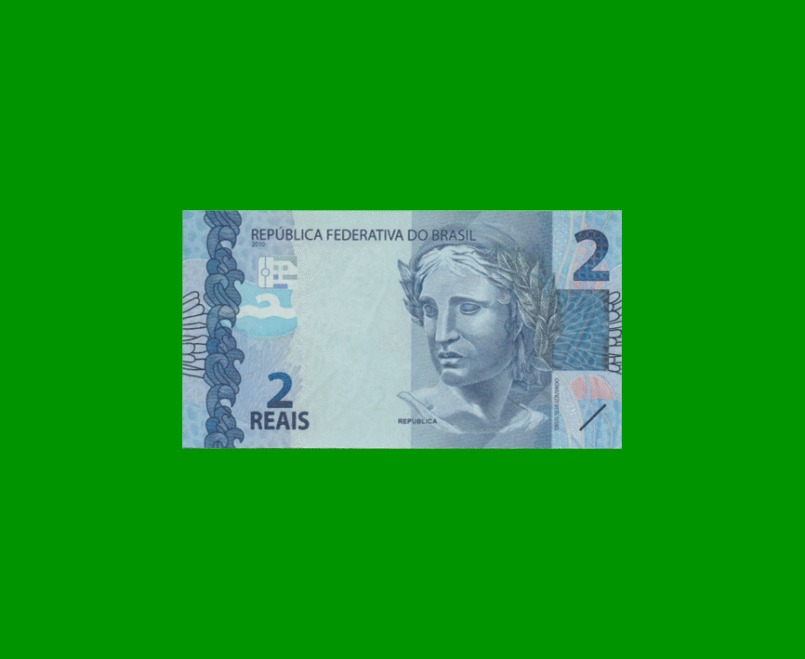 BILLETE DE BRASIL 2 REALES, PICK NEW, AÑO 2021, SERIE IA, ESTADO SIN CIRCULAR.-