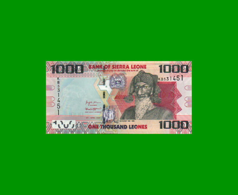 BILLETE DE SIERRA LEONA 1.000 LEONES, PICK 30, AÑO 2021, ESTADO SIN CIRCULAR.-