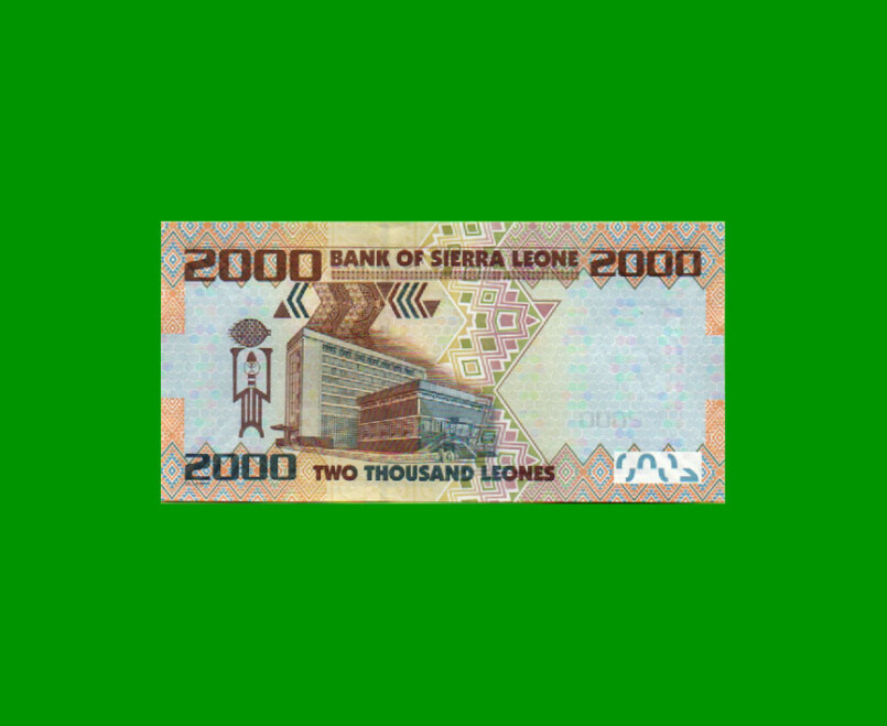 BILLETE DE SIERRA LEONA 2.000 LEONES, PICK 31, AÑO 2021, ESTADO SIN CIRCULAR.- - Imagen 2