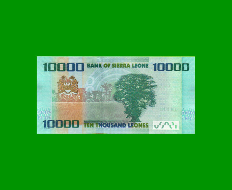 BILLETE DE SIERRA LEONA 10.000 LEONES, PICK 33, AÑO 2021, ESTADO SIN CIRCULAR.- - Imagen 2