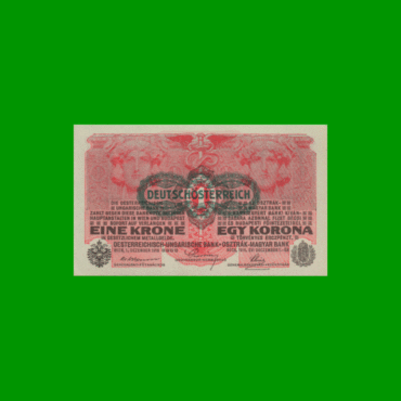 BILLETE DE AUSTRIA 1 CORONA, PICK 49, AÑO 1916, ESTADO SIN CIRCULAR.-